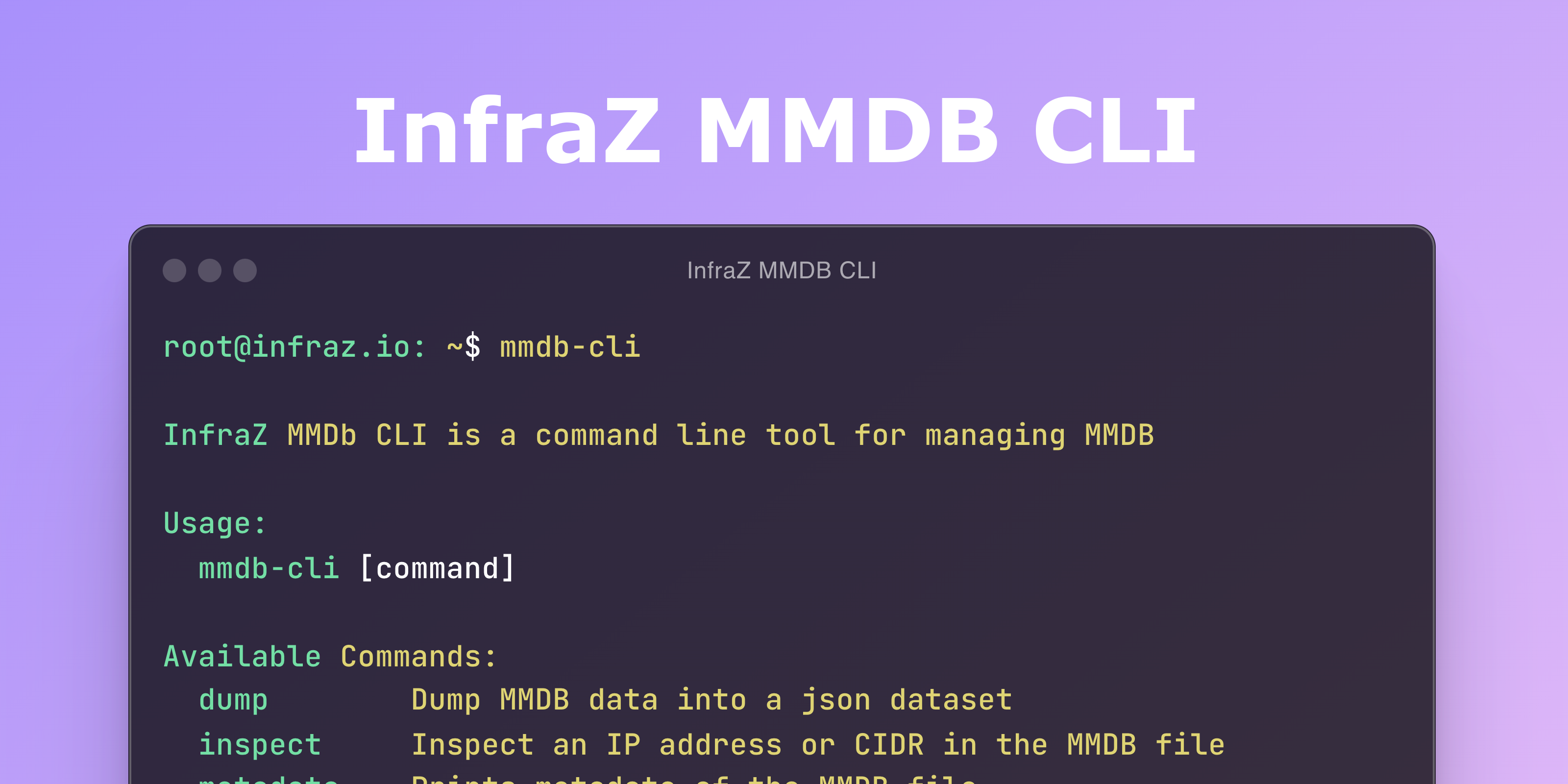 InfraZ MMDB CLI Cover